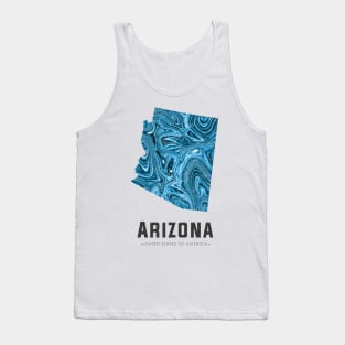 Arizona state map abstract blue Tank Top